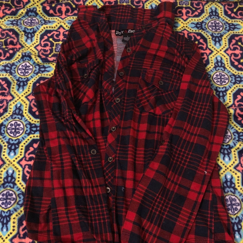 red and blue flannel